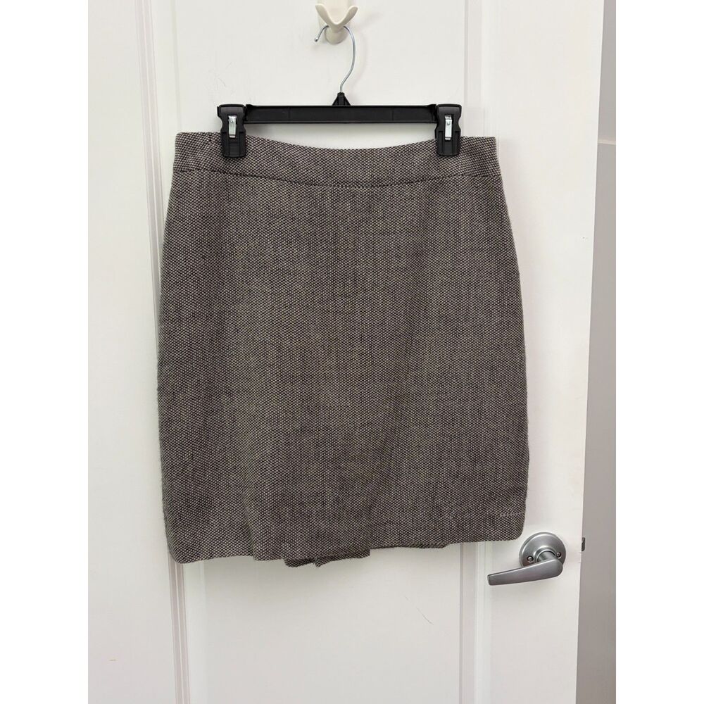 Ann Taylor Vintage Wool Tweed Pencil Skirt Womens 12P Dark Academia Careerwear